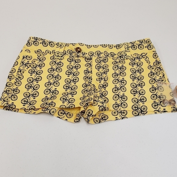 Red Camel Pants - Red Camel Womens Bicycle Bike Print Yellow Shorts Size 5